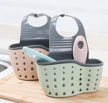 Adjustable Rubber Sink Drainer Basket for Kitchen Storage
